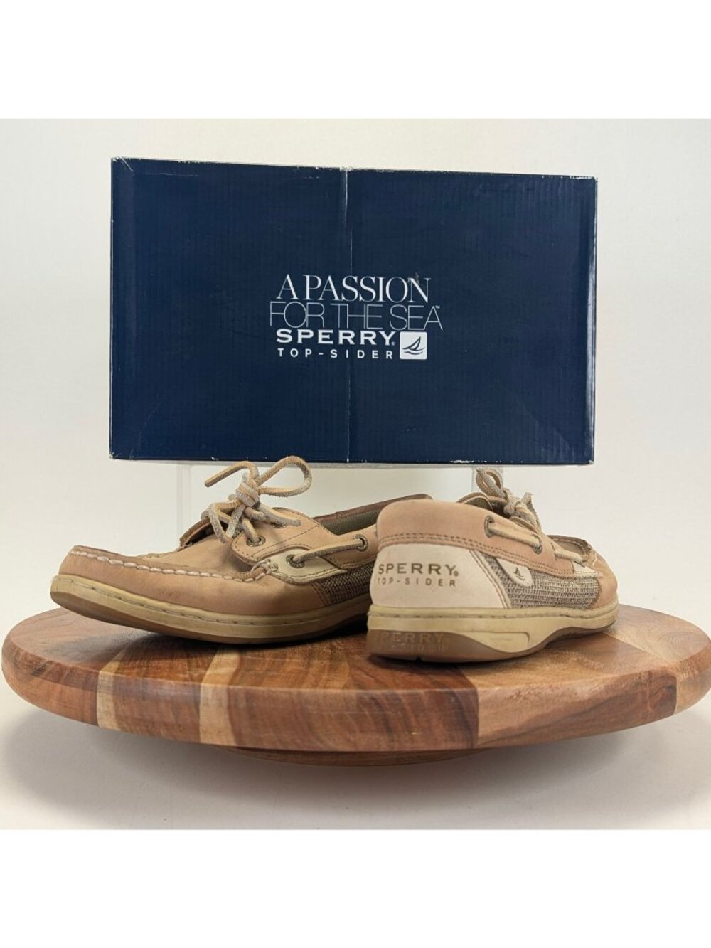 Sperry Top-Sider Boat Shoes Womens 7.5 Tan Leather Casual Deck Shoes